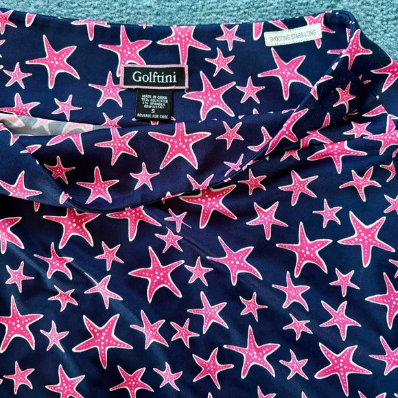 Golftini Shooting Stars Pull On Tech Skort - Navy and Pink - Picture 4 of 4